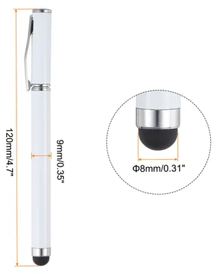 Produktbild von 4 Stš¹ck Kugelschreiber mit Stylus-Spitze, 2-in-1-Tintenstift und Gummi-Eingabestifte mit feiner Spitze fš¹r alle kapazitiven Touchscreens, universell, wei? und schwarz