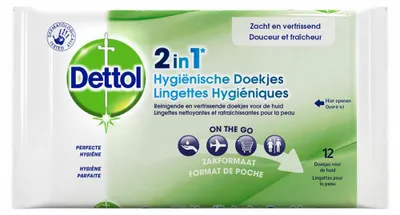 Productafbeelding van Dettol Wipes 2-in-1 (12 stuks)
