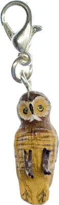 Produktbild von Eule Eulen Charm Anhänger Bettelarmband Miniblings Käuzchen Vogel Uhu dünn braun