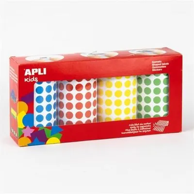 Obrázok produktu pre Nálepky "Stickers", farby, 4 rolky, 10,5 mm, APLI Kids 20688