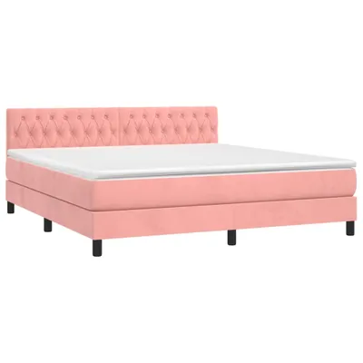 Produktbild von vidaXL Boxspringbett mit Matratze Rosa 180x200 cm Samt