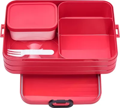 Produktbild von Mepal Bento-Lunchbox Take A Break Nordic Red large – Brotdose mit Fächern, geeignet für bis zu 8 Butterbrote, 1500 ml