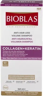 Produktbild von Bioblas Collagen + Keratin Anti Haarausfall Shampoo für Mann & Frau