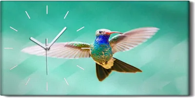 Produktbild von Wohnzimmer-Bild Leinwand Uhr Quarz 60x30 Gemälde Abstrakte Tier Vogel Kunst - weiße Hände
