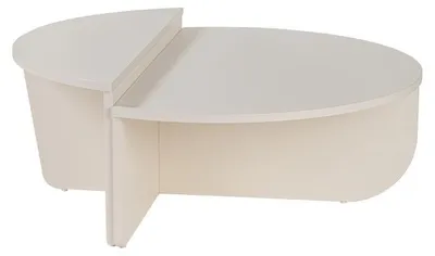 Image de Tables basses gigognes en bois MDF mélaminé bois blanc 90 x 60 x 30 cm lot de 2