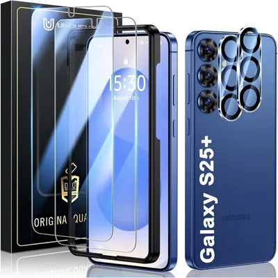 Image de Film de protection d'écran et protecteur d'appareil photo pour Samsung Galaxy S25+/S25 Plus, lot de 2, dureté 9H, transparent