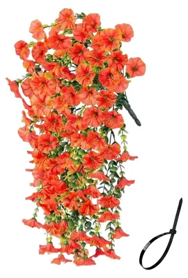 Produktbild von 1/2 Stück künstliche Hänge-Prunkwinde, UV-beständig, Kunstblume, Hochzeitsdekoration, für drinnen und draußen, Garten, Wanddekoration, künstliche Blumendekoration D
