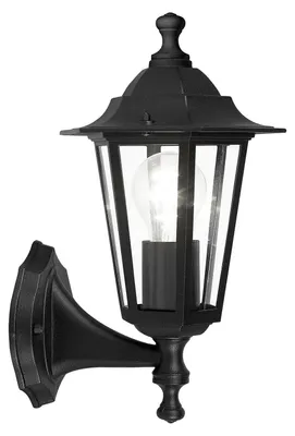 Immagine prodotto di Applique Esterno Verso Alto Classica Laterna 4 Alluminio Nero 1 Luce E27