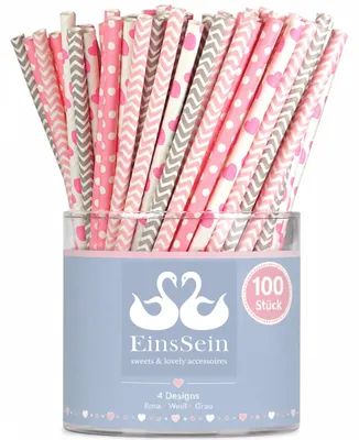 Imagen del producto de Pajitas de papel de colores, 100 unidades, 19,5 cm, biodegradables, para fiestas