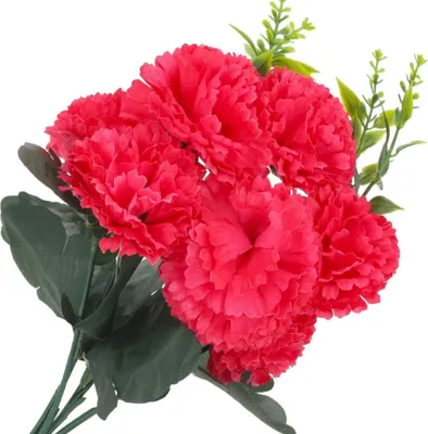 Produktbild von Dekolo Künstliche Blumen Dekorationen Deko Pflanzen Blumensträuße Nelken Amaranth 30cm