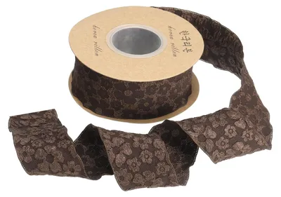 Reliefblumenband, Polyester, 1,6 Zoll x 10 Yards, braun