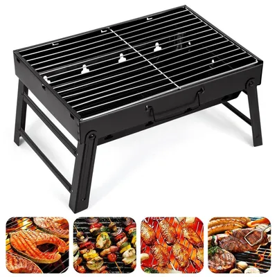 Produktbild von Holzkohlegrill Grill Schwenkgrill - Tragbar - Klappbar - 52 x 29 x 22 cm - Edelstahl