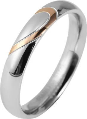 Produktbild von Akzent Damen-Partnerring aus Edelstahl, silberfarbig/ goldfarbig