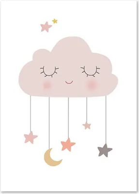 Produktbild von TPFLiving Kunstdruck LW-1014 (OHNE RAHMEN) Poster - Leinwand - Wandbild - Hochauflösender Giclée-Druck, langlebig und hochwertig - Mond, Sterne, Pandabär für Kinderzimmer -  - Größe: 10x15cm