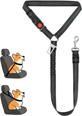 Produktbild von Hundesicherheitsgurt für das Auto, 2-in-1 Sicherheitsgurt mit Universalschnalle und 360° Anti-Verwicklungsmechanismus