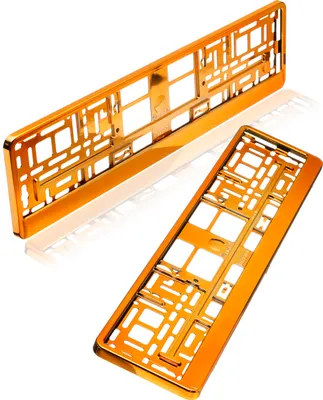Immagine prodotto di Fabbrica di targhe - Supporti per targhe arancione cromato, set da 2