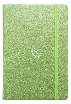 Produktbild von Glitzer-Notizbuch A5 mit Herz-Hardcover Grün