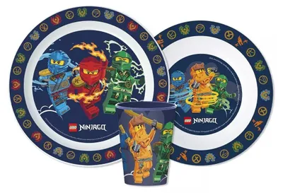 Image de Vaisselle Elemental Ninjago, set en microplastique, avec gobelet 260 ml
