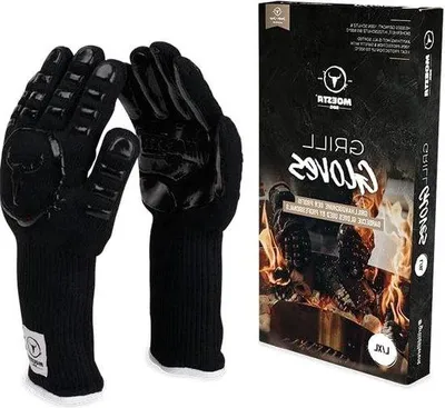 Image de Gants de barbecue Moesta-BBQ 10375 n° 1, taille L/XL - gants résistants à la chaleur jusqu'à 500 °C - Meta-Aramid - s LFGB