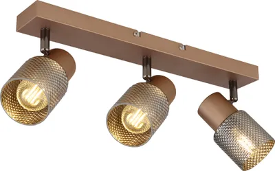 Produktbild von Globo Lighting Strahler Metall kaffeefarben matt, 3x E14