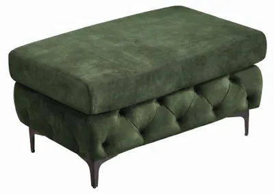 Produktbild von riess-ambiente Chesterfield Sitzhocker MODERN BAROCK 95cm grün Samt Fußhocker mit Ziersteppung