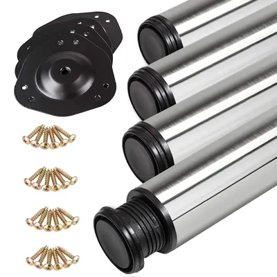 Produktbild von SOTECH Tischbein 60 x 870 mm Edelstahl – runder Stahl-Tischfuß, höhenverstellbar (4er Set)