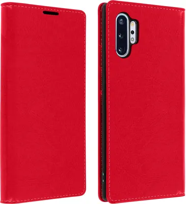Zdjęcie produktu dla Avizar, etui biznesowe z portfelem do telefonu Samsung Galaxy Note 10 Plus, kolor czerwony