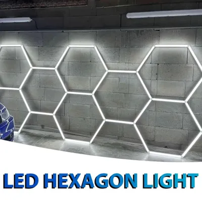 Immagine prodotto di Pannello luminoso LED esagonale, plafoniera, luce bianca fredda 6500K, 575mm, ideale per officine