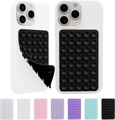 Produktbild von Silikon-Telefonhalter für Selbstfotografen, schwarzer, doppelseitiger, handsfreier, silikon, 2er-Pack