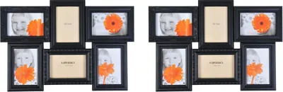 Produktbild von Antike Collage-Bilderrahmen 2er-Set Fotorahmen Multirahmen Fotogalerie schwarz