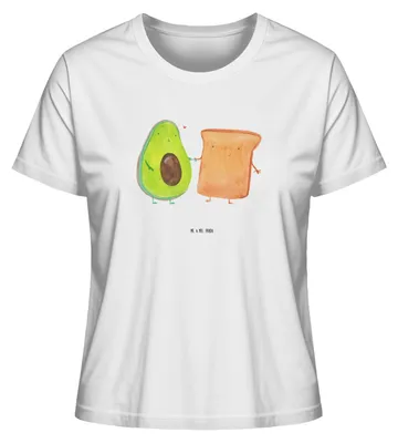 Produktbild von Mr. & Mrs. Panda Damen Oberteil Avocado Toast Größe L - Weiß - Geschenk, Shirt Mit Spruch, Sommershirt, Kurzarmshirt, Toastbrot, Pärchen, Freundin, Hochzeitsgeschenk