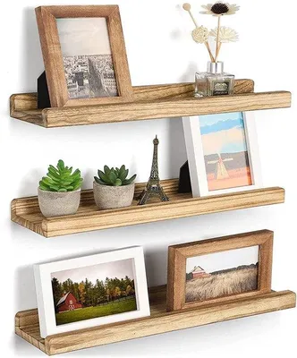 Imagen del producto de Juego de 3 paneles de madera rústica para pared, ideales para decoración y almacenamiento
