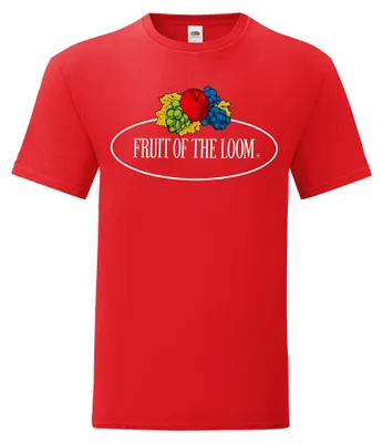Produktbild von Fruit of the Loom Iconic 150 T-Shirt mit Vintage-Logo auf der Brust Farbe: rot - Vintage-Logo groß Größe: S