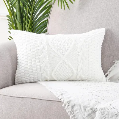 Image de Housses de coussin en coton blanc, 30x50 cm