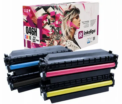 Produktbild von Inkdigo Tonerset CRG046 für Canon I-Sensys LBP-653Cdw, LBP-654Cdw, LBP-654Cx, MF731Cdw – CMYK,, KI-generiertes Bild
