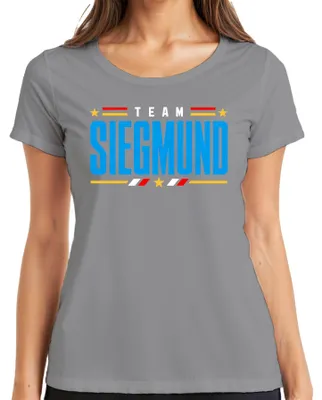 Zdjęcie produktu dla Koszulka damska "Team Siegmund", motyw: "Heimat", "Stolz", "Patriotismus", kolor: szary, rozmiar: S