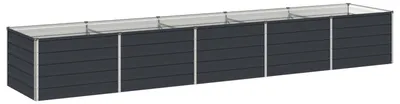 Productafbeelding van Verhoogde tuinbak voor in de tuin, antracietkleurig, 400 x 80 x 55 cm