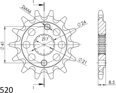 Produktbild von Ritzel Supersprox 520 - 15Z CST-1322:15|feinverzahnt 21,4/23,0