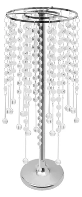 Immagine prodotto di Decorazioni per tavola a forma di fiore di cristallo - Centrotavola per matrimoni - Set da 10 pezzi - Realizzato in ferro e vetro - Rivestimento galvanico - Argento