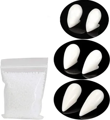 Immagine prodotto di Set di denti da vampiro, 3 paia da 13-17 mm con colla e gengive