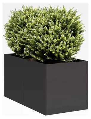 Produktbild von Blumenkästen, Schwarz, 40 x 80 x 40 cm, kaltgewalzter Stahl, Hochbeet, für Garten, Pflanzgefäß, für Blumen, Sukkulenten, Terrasse, Balkon