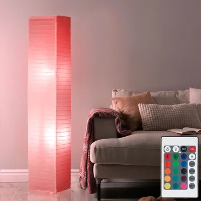 Produktbild von RGB LED Stehleuchte in weiß mit Fernbedienung BAMBOO