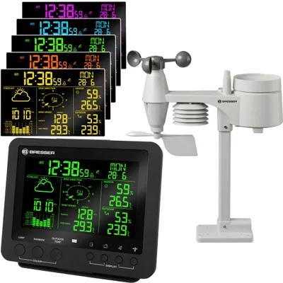 Produktbild von Bresser Optics 7002520CM3000, Schwarz, Weiß, Anemometer (Windgeschwindigkeit), Innen-Luftdruck, Innen-Hygrometer, Außen-Hygrometer, Barometer, Thermometer, Kunststoff, 0 - 50 m/s, 20 - 90%