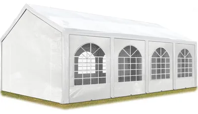 Immagine prodotto di TOOLPORT Tendone per feste 4x8 m Gazebo party per sagre, mercati 450 N bianco impermeabile protezione UV