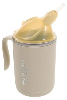 Produktbild von Auslaufsicherer Trinkbecher aus Edelstahl für Senioren mit Griffen, 400 ml