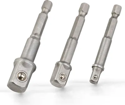Produktbild von HASKYY Stecknuss Adapter Set 3tlg. 1/4" 3/8" 1/2" Steckschlüssel Verlängerung Bit