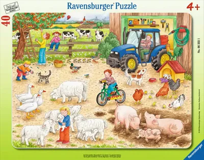Image de Ravensburger Kinderpuzzle - 06332 A la grande ferme - Puzzle cadre pour enfants à partir de 4 ans, avec 40 pièces