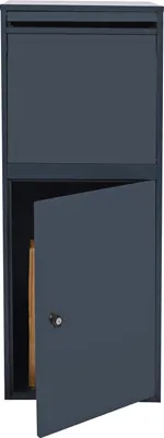 Obrázek produktu pro Schránka na balíky Wiltec šedá 410 x 385 x 720 mm, domácí schránka na balíky, soukromá přejímka balíků vhodná pro balíky a malé zásilky, volně stojící poštovní schránka ocelová
