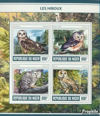 Produktbild von Briefmarken Niger 2017 Mi 5022-5025 Kleinbogen (kompl. Ausg.) postfrisch Eulen