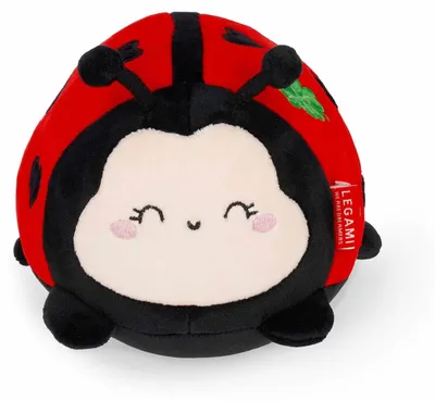 Produktbild von Legami Plüschtier Plush Super Soft Ladybug im Mini-Format, mit Personalausweis, stehend, 14 x 15 x 12 cm